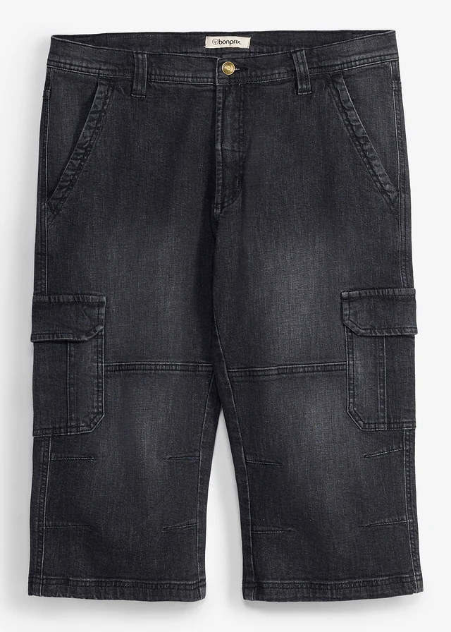 3/4 cargo džíny Regular Fit, Straight • černý denim • bonprix obchod