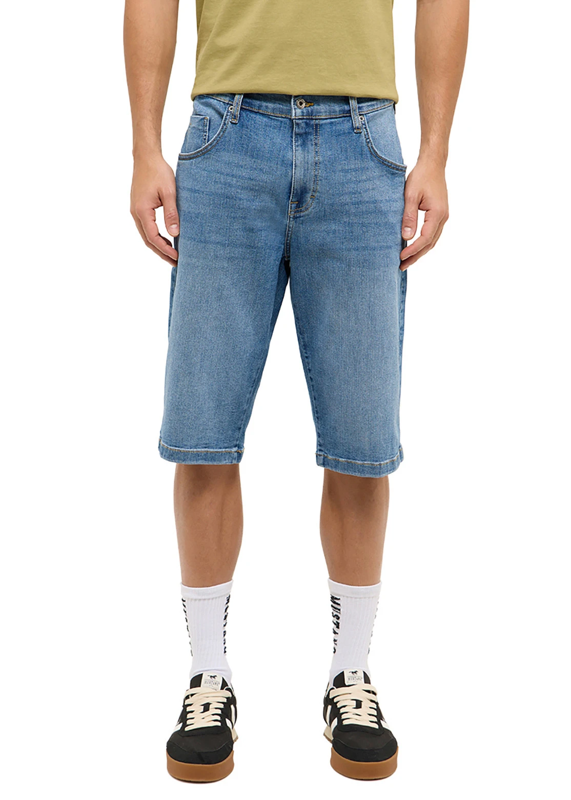 Mustang farmer sztreccs bermuda, Straight • kék denim • bonprix áruház