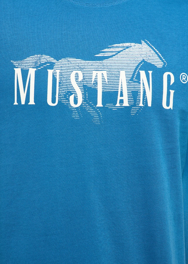 Mustang Austin póló tiszta bio-pamutból, szín: sötétkék/mintás