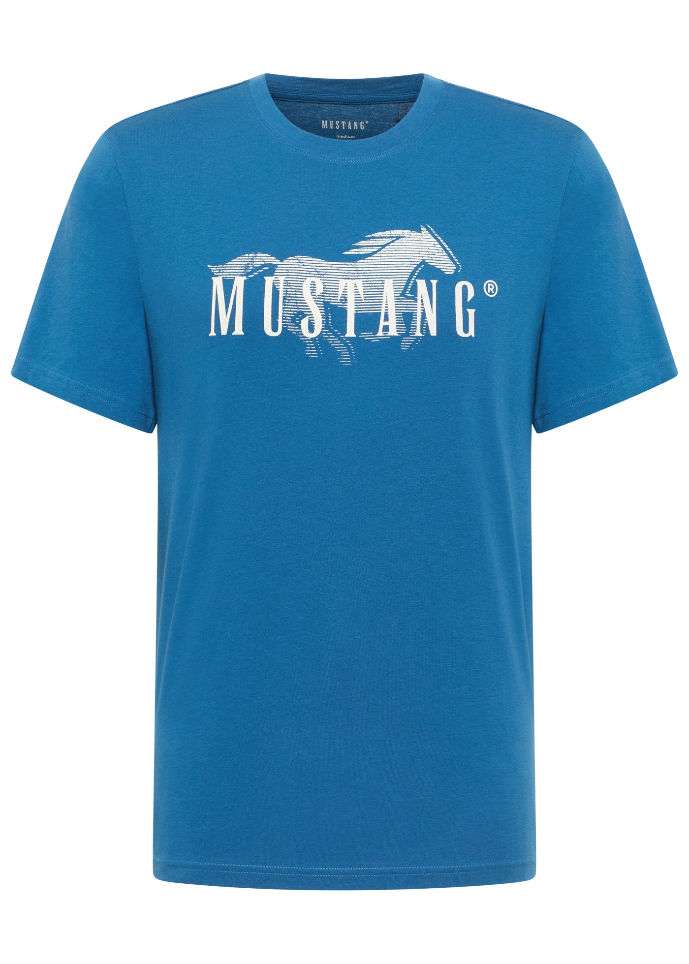 T-shirt Mustang Austin z czystej bawełny organicznej • ciemnoniebieski z nadrukiem • sklep bonprix