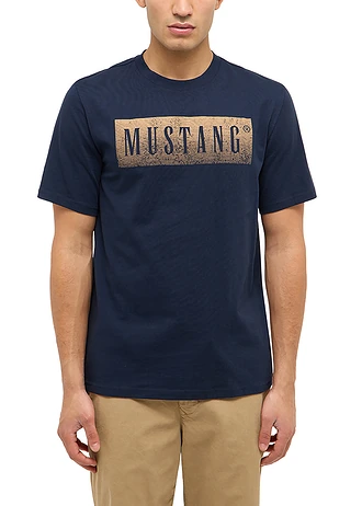 Tricou Mustang Austin din bumbac organic 100% • bleumarin cu imprimeu • magazin bonprix