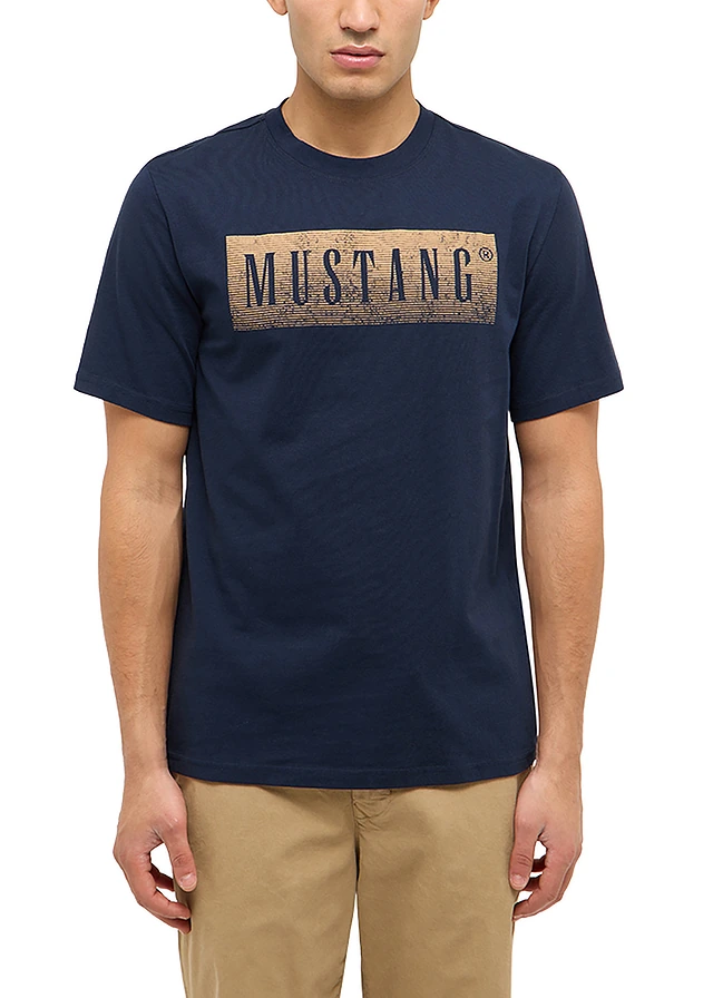 Tricou Mustang Austin din bumbac organic 100% • bleumarin cu imprimeu • magazin bonprix