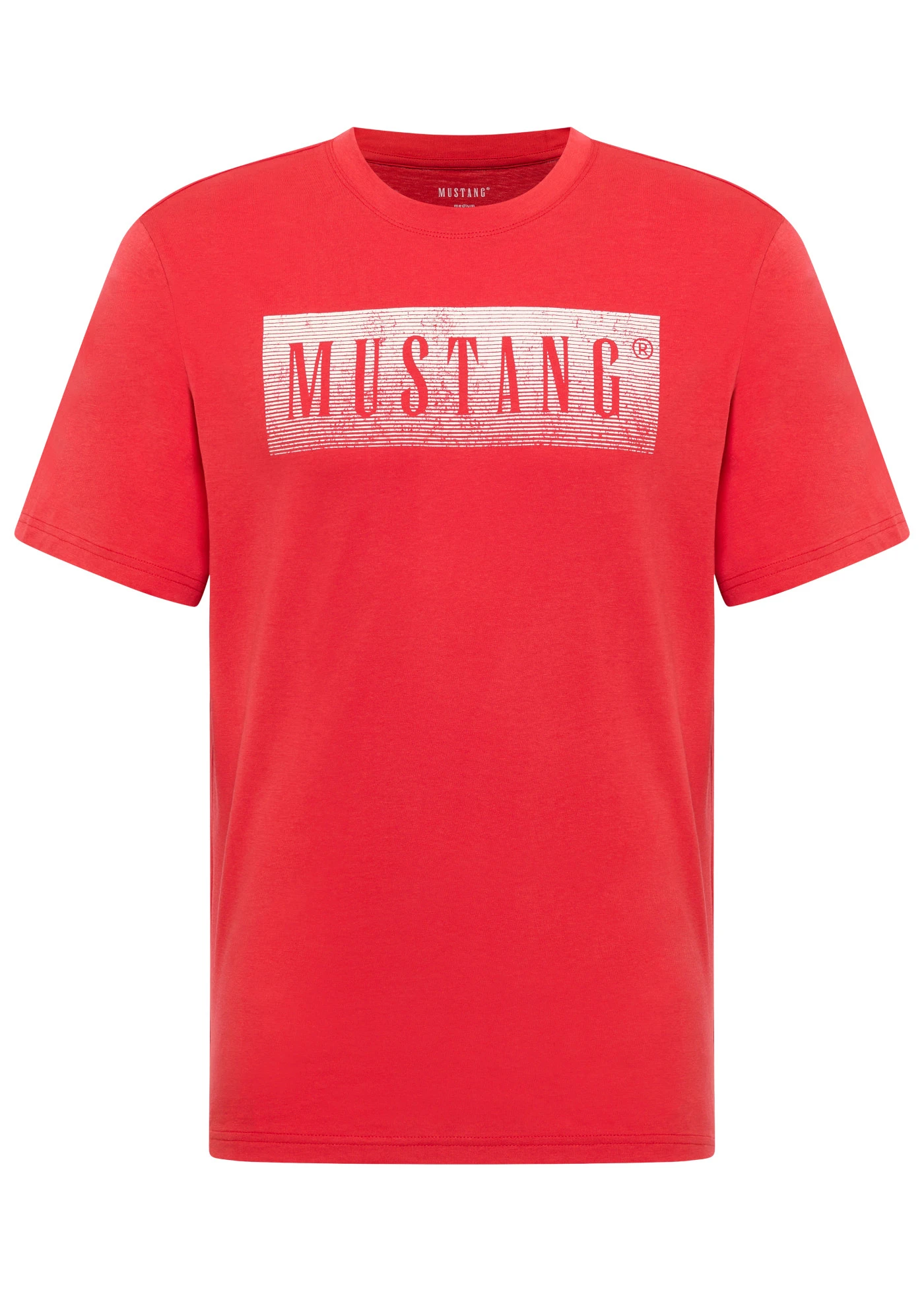 T-shirt Mustang Austin z czystej bawełny organicznej • czerwony z nadrukiem • sklep bonprix