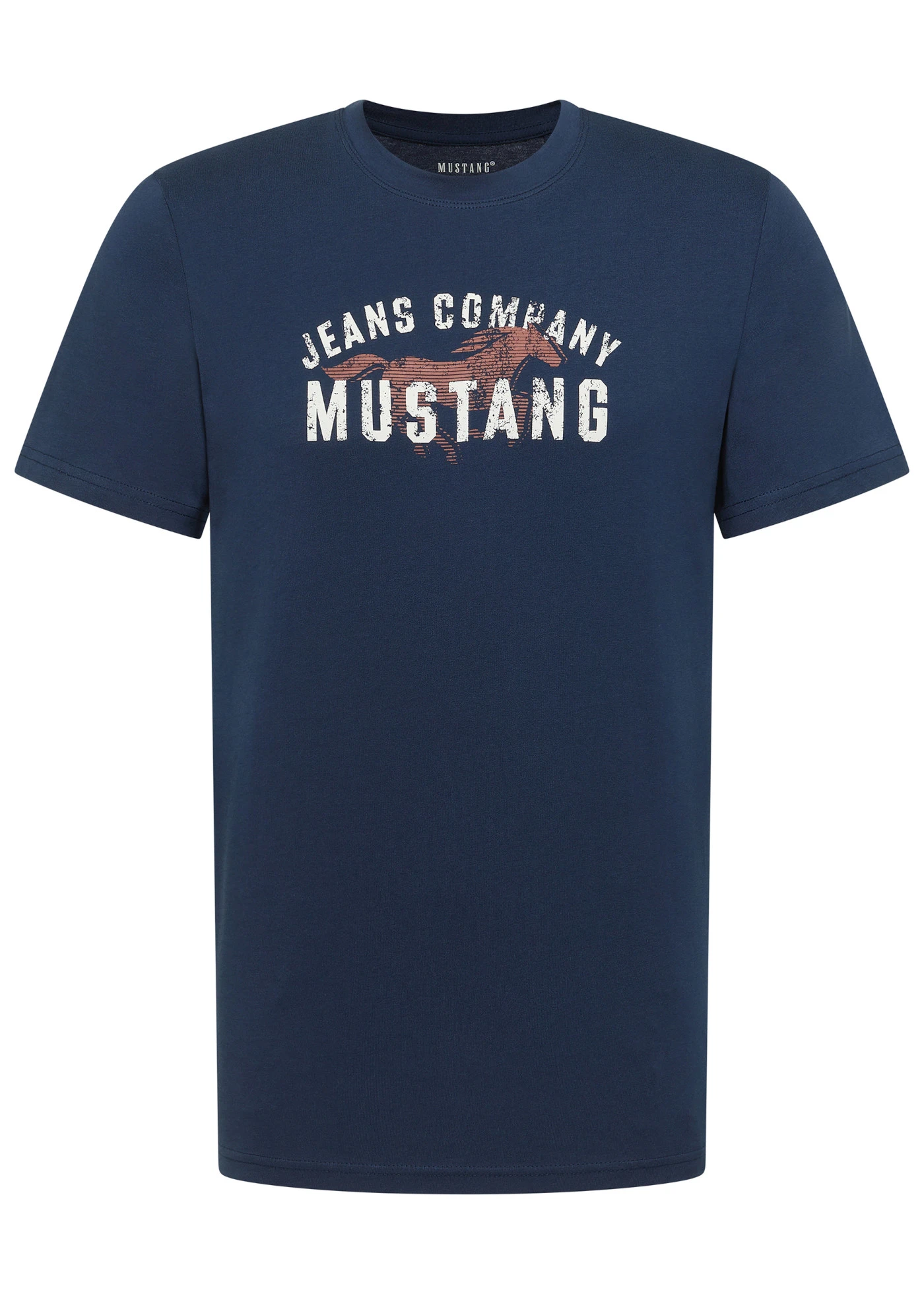 T-shirt Mustang Austin z czystej bawełny organicznej • ciemnoniebieski z nadrukiem • sklep bonprix