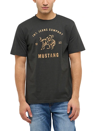 Mustang Austin póló tiszta pamutból • fekete/mintás • bonprix áruház