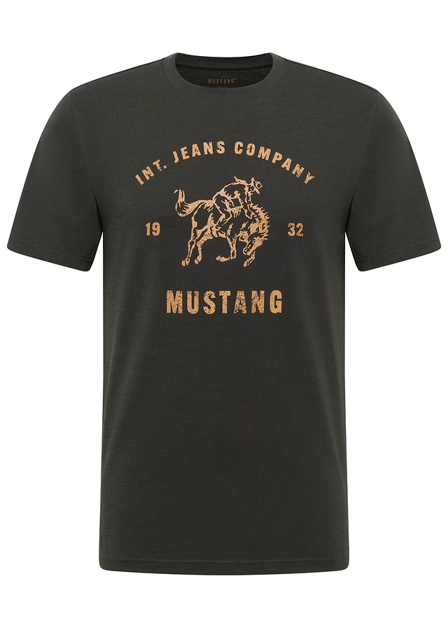 T-shirt Mustang Austin z czystej bawełny • czarny • sklep bonprix