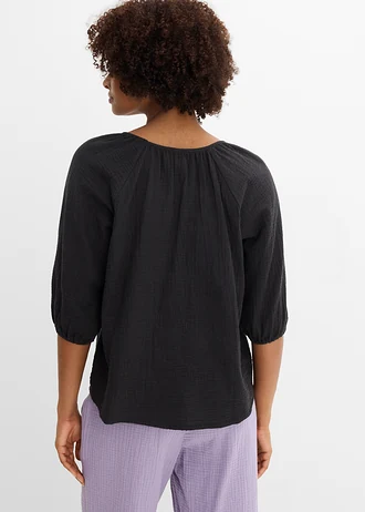 Tunique en gaze 100% coton • noir • Boutique bonprix