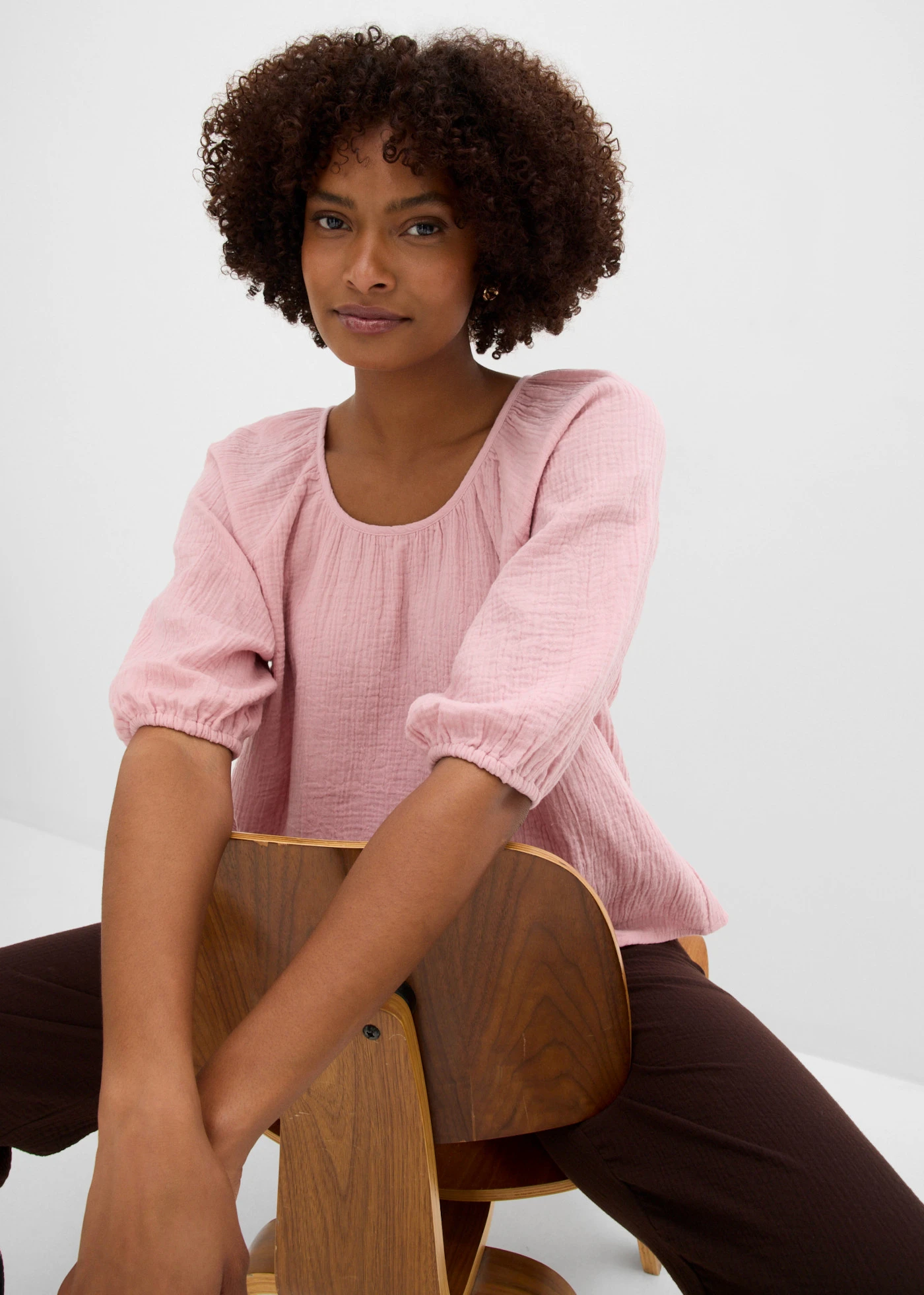 Tunique en gaze 100% coton • rose cendré • Boutique bonprix