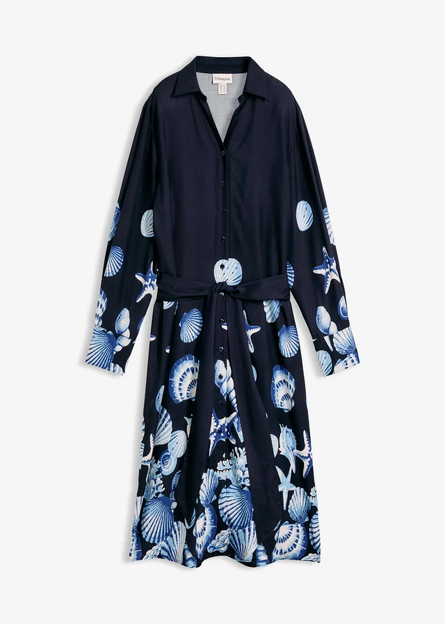 Rochie-cămașă din viscoză fluidă