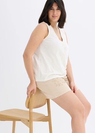 Bermude din bumbac 100% • bej nisipiu mat plus size • magazin bonprix