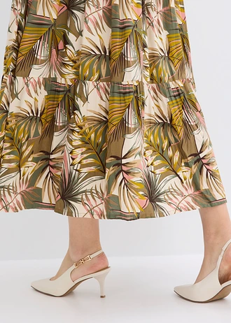 Maxi ruha puha viszkózból • natúrzöld mintás plus size • bonprix áruház