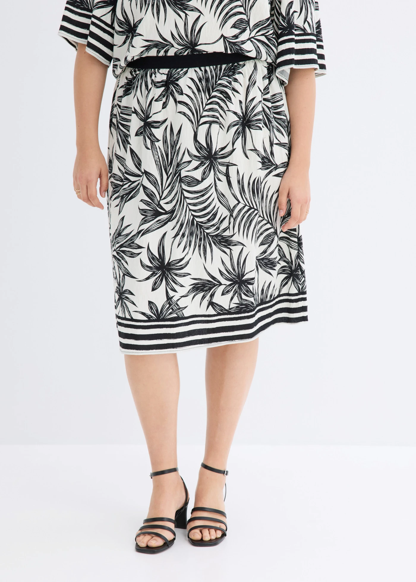 Szoknya komfort derékpánttal • fekete/fehér mintás plus size • bonprix áruház