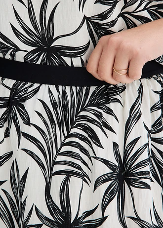 Szoknya komfort derékpánttal • fekete/fehér mintás plus size • bonprix áruház