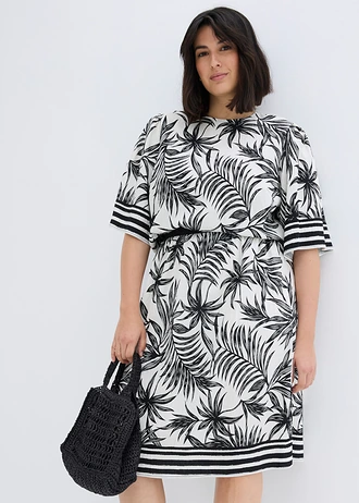 Szoknya komfort derékpánttal • fekete/fehér mintás plus size • bonprix áruház
