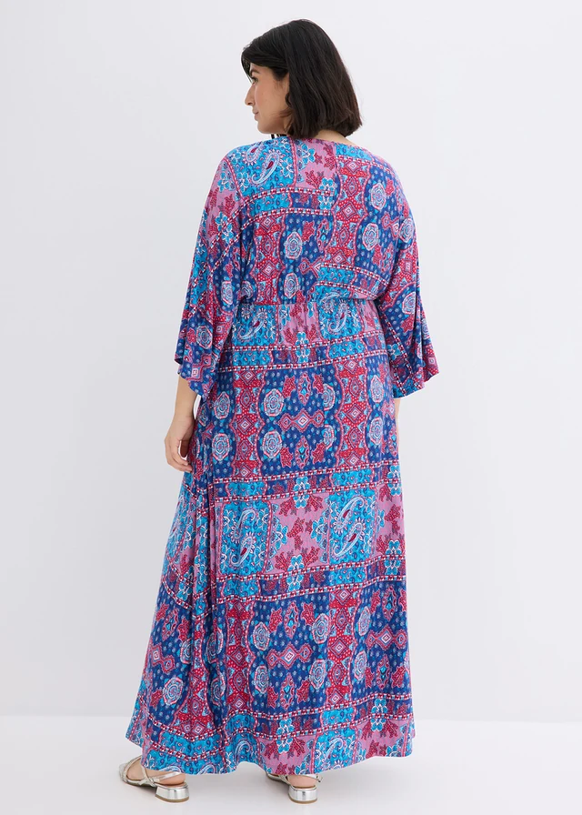 Robe douce en jersey viscose, Couleur: bleu imprimé