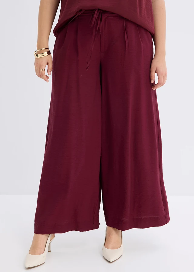 Broek van viscosemix, Kleur: esdoornrood