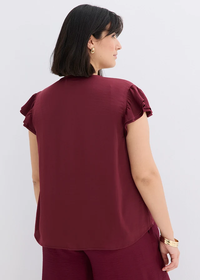 Blouse à volants, Couleur: rouge érable