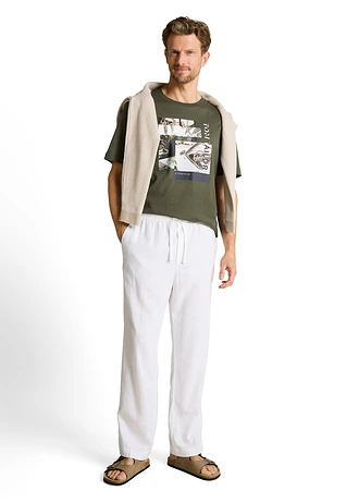 T-shirt marki Tom Tailor • oliwkowy z nadrukiem • sklep bonprix