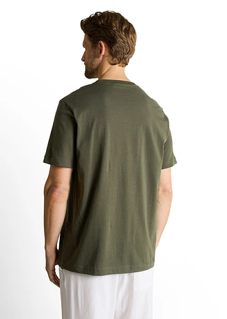 Tricou Tom Tailor, culoare: oliv, cu imprimeu