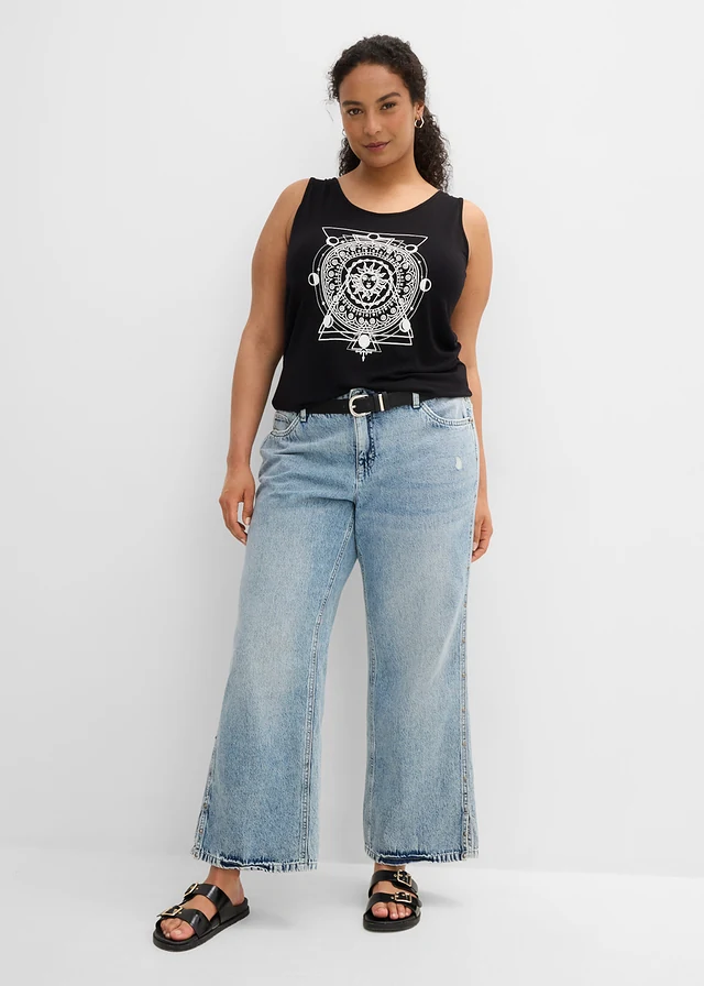 Shirt met print, Kleur: zwart met print