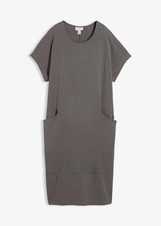 Jersey jurk met zakken • grijs • bonprix online shop