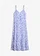 Rochie de plajă din amestec fluid de viscoză, culoare: alb-albastru-santorini grafic