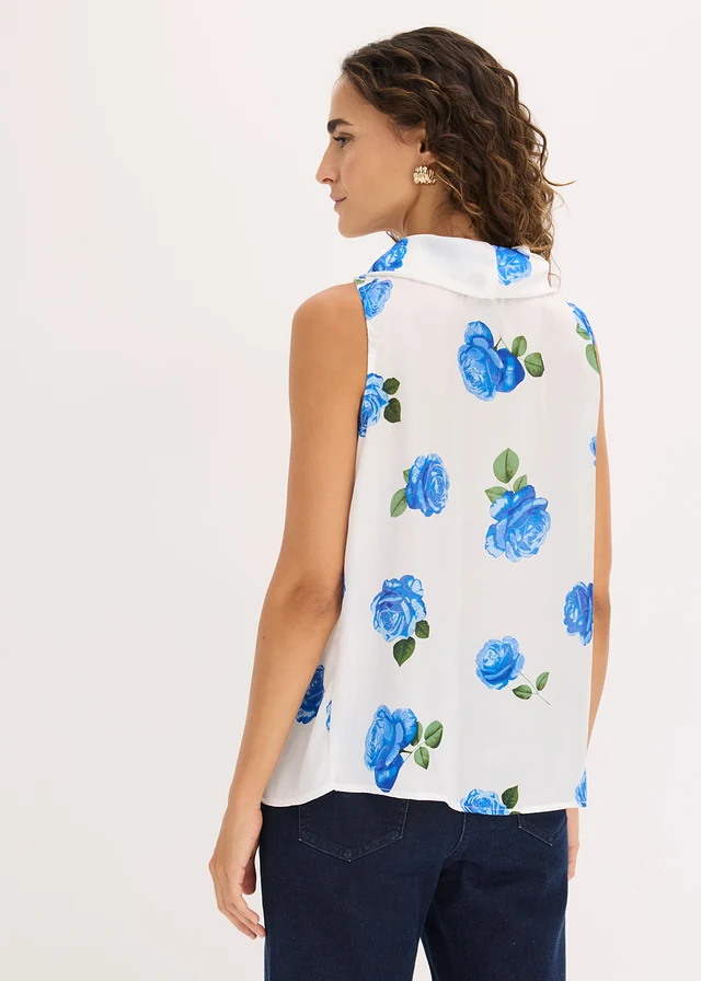Top sans manches en satin fluide • écru/bleu floral • product-page.page-title-suffix