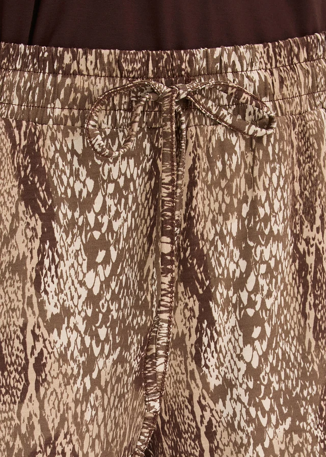 Jersey short van soepele viscose • lichtsand met slangenprint • product-page.page-title-suffix