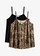 Top met spaghettibandjes van een soepele viscose-mix (set van 2), Kleur: lichtsand met slangenprint+zwart