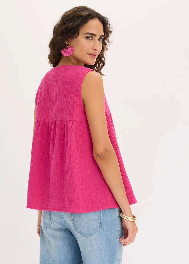 Blouse sans manches en gaze de coton • rose/fuchsia • product-page.page-title-suffix