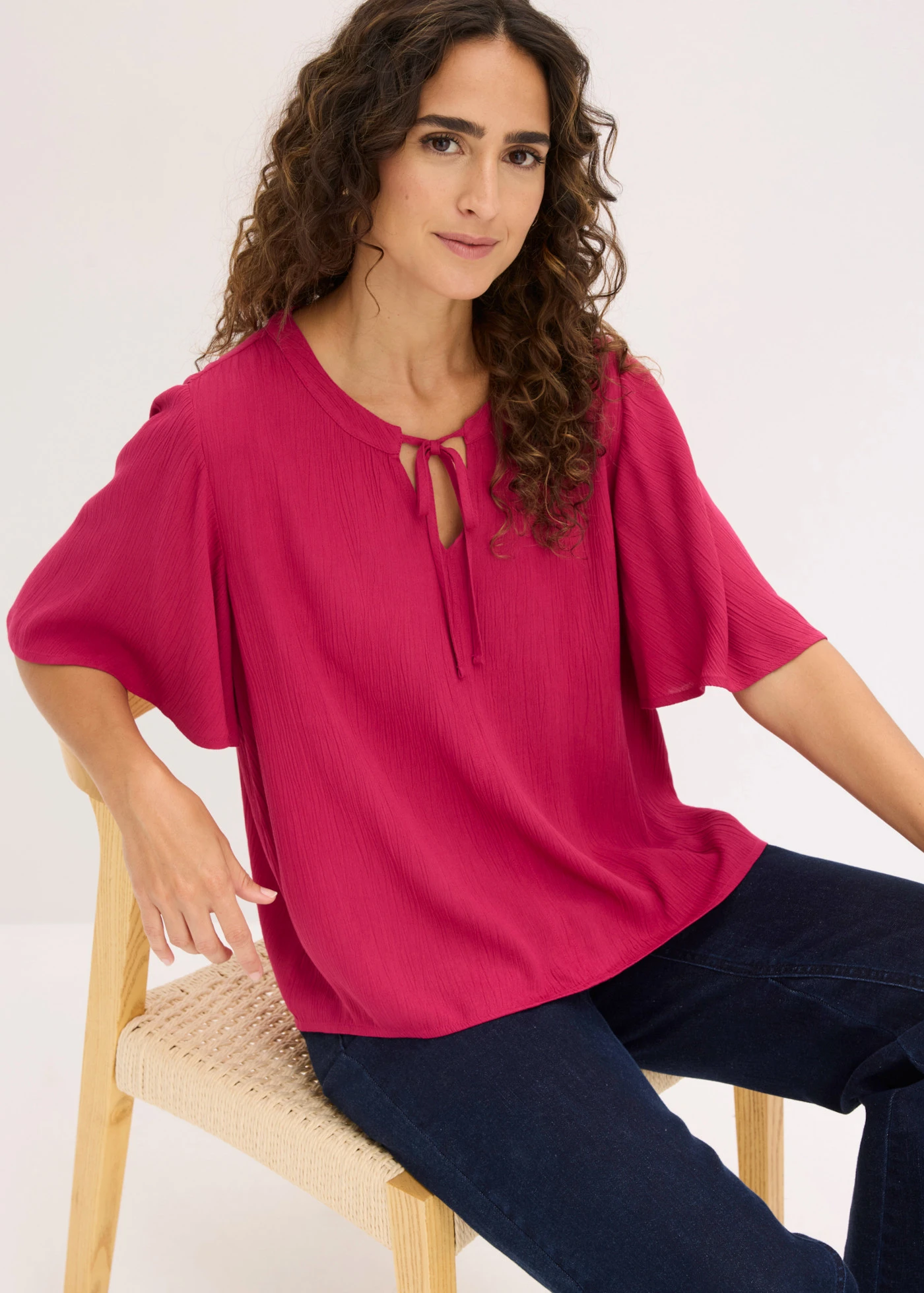 Tuniekblouse van soepele viscose • bessenrood • product-page.page-title-suffix