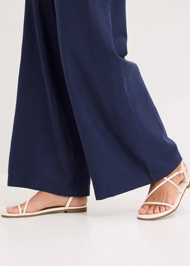 Pantaloni marlene din material vaporos cu in • bleumarin • magazin bonprix