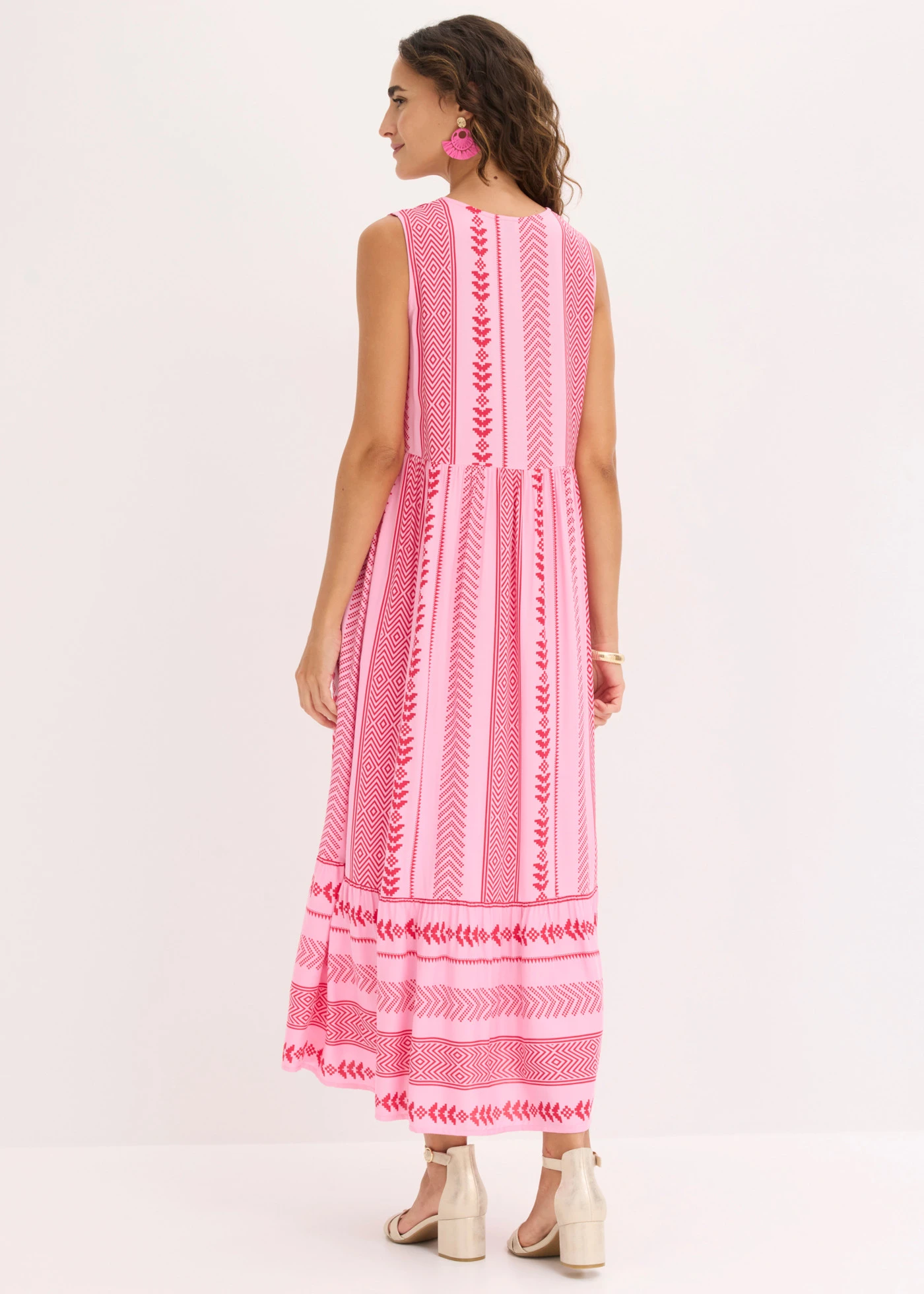 Maxi jurk van soepele viscose • rood/roze • product-page.page-title-suffix