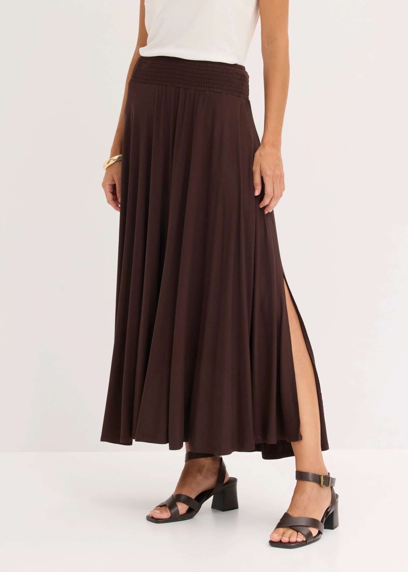 Jupe fluide en jersey viscose • marron foncé • product-page.page-title-suffix