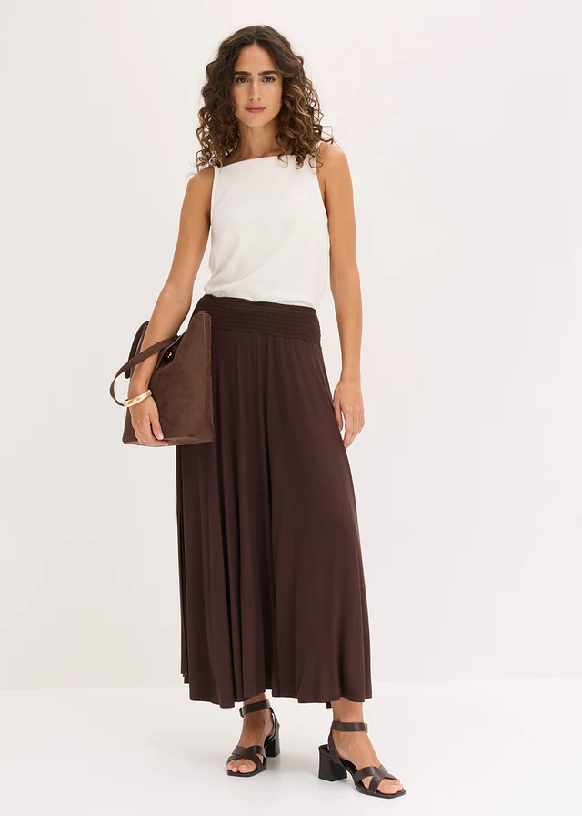 Jersey rok van soepele viscose • donkerbruin • product-page.page-title-suffix