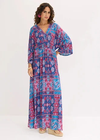 Jersey jurk in een zachte viscosemix • blauw met print • bonprix online shop