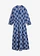 Robe longue et ample 100% coton, Couleur: bleu arctique-blanc-bleu nuit imprimé