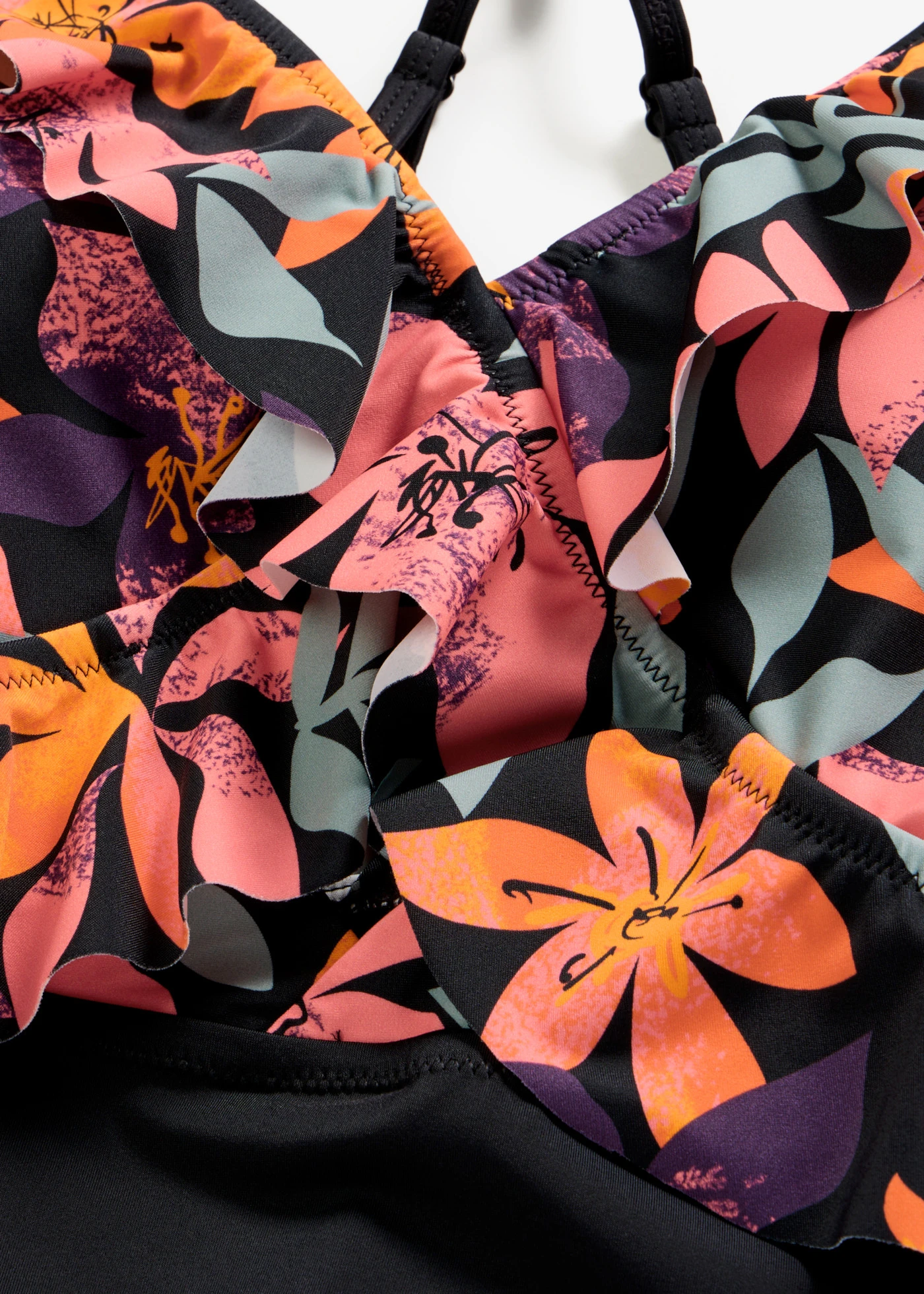 Maillot 1 pièce à volants • noir-multicolore floral • product-page.page-title-suffix