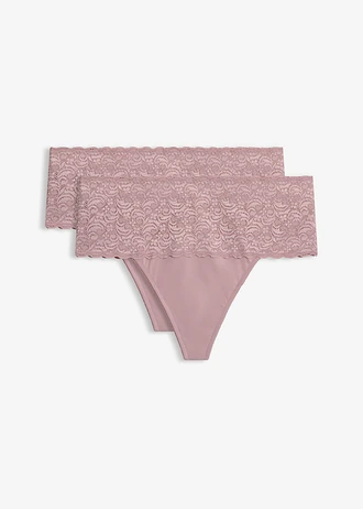 Alakformáló tanga közepes formáló hatással (2 db-os csomag) • rózsafa • bonprix áruház