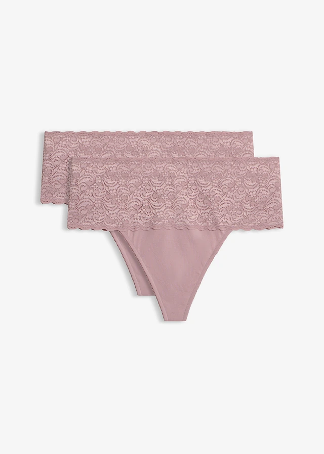 Alakformáló tanga közepes formáló hatással (2 db-os csomag) • rózsafa • bonprix áruház