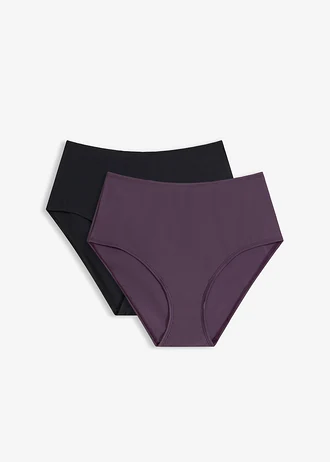 Figi bikini high waist (2 pary), kolor: turkusowy+czarny
