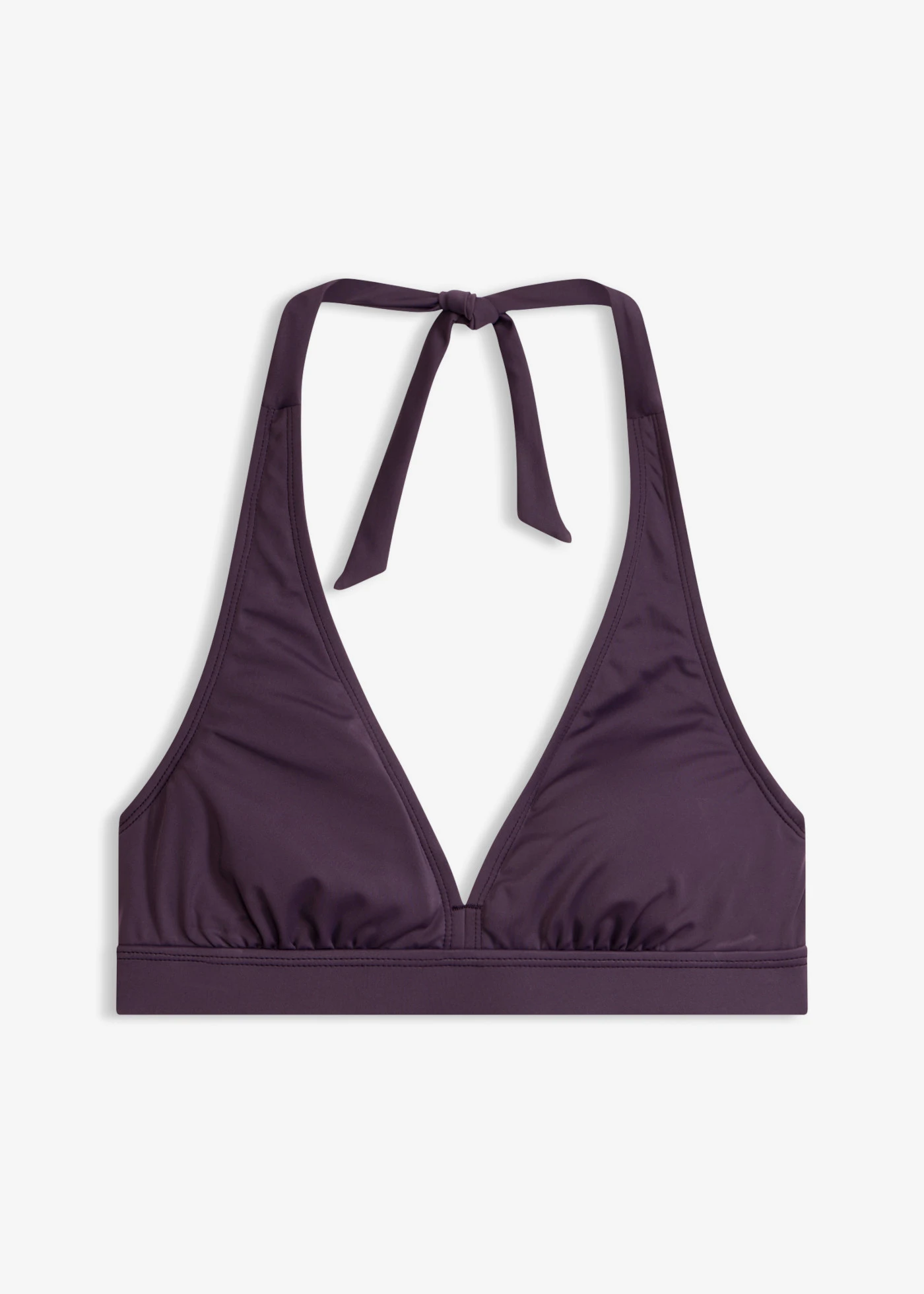 Biustonosz bikini z dekoltem typu halter w serek • śliwkowy • sklep bonprix