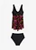 Tankini long avec mesh imprimé (ens. 2 pces), Couleur: noir floral
