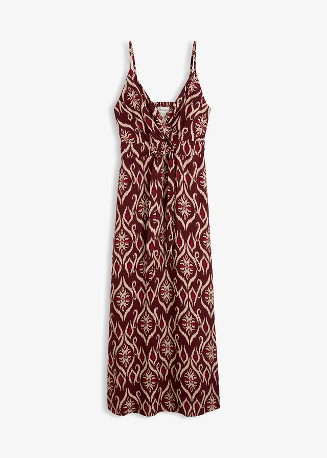 Rochie maxi din viscoză fluidă • roșu-arțar, cu imprimeu • magazin bonprix