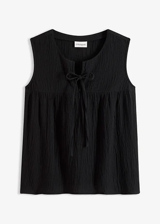 Blouse sans manches en gaze de coton