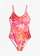 Maillot 1 pièce à bretelles réglables, Couleur: corail floral