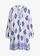 Robe-tunique en viscose texturée, Couleur: blanc/bleu imprimé