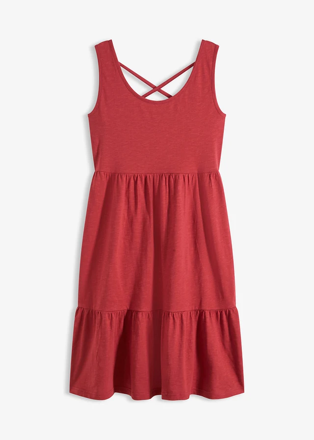 Jersey jurk van puur katoen, Kleur: woestijnrood
