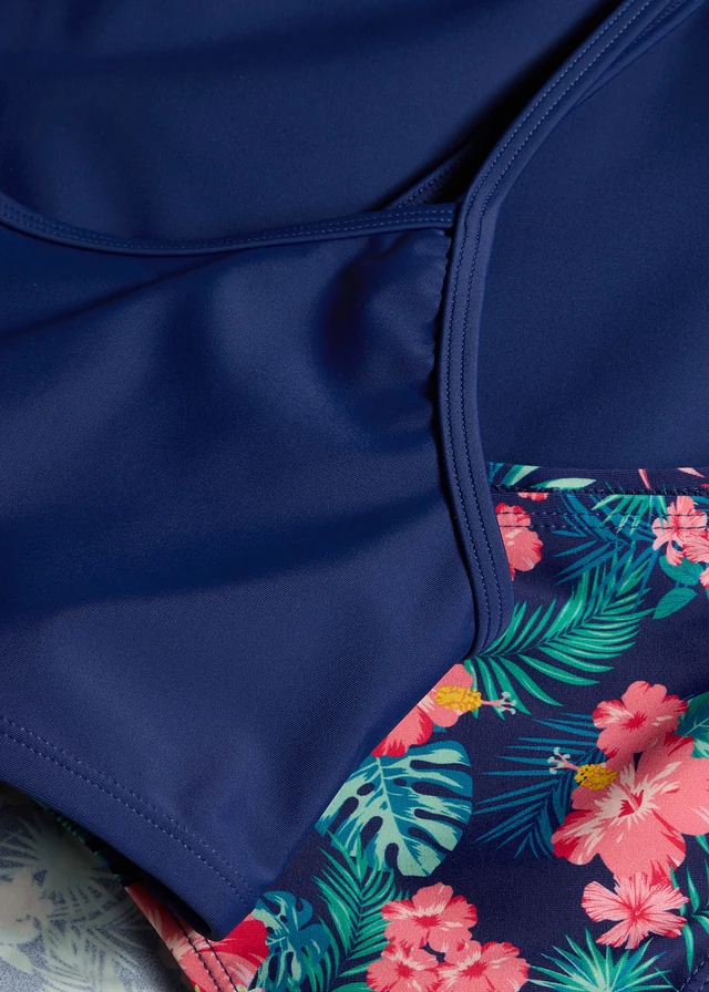Bikini en rokje (3-dlg. set) • middernachtblauw gebloemd • product-page.page-title-suffix