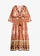Gedessineerde maxi jurk van soepele viscose, Kleur: bruin gedessineerd